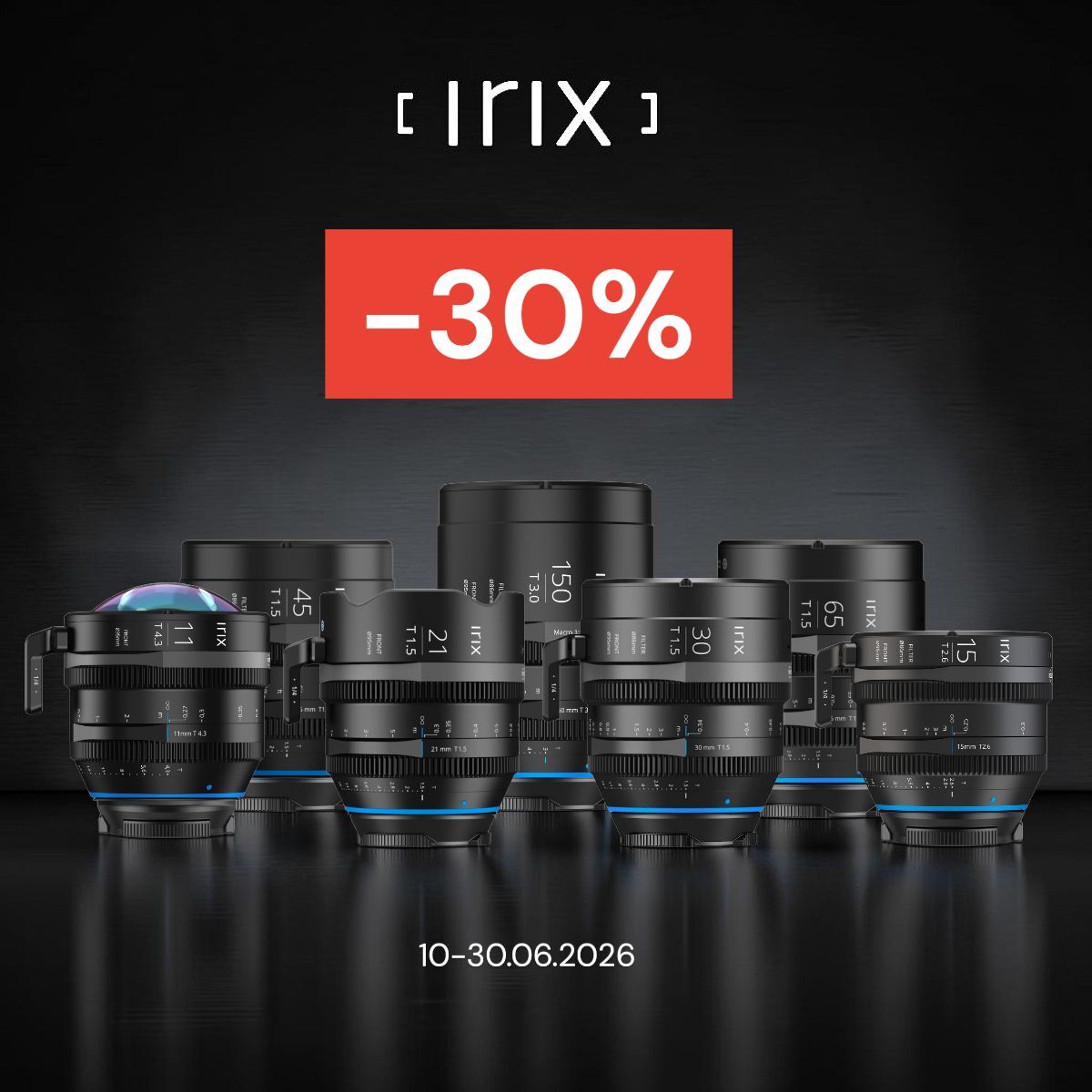 30% off Irix Cine lenses promotion
