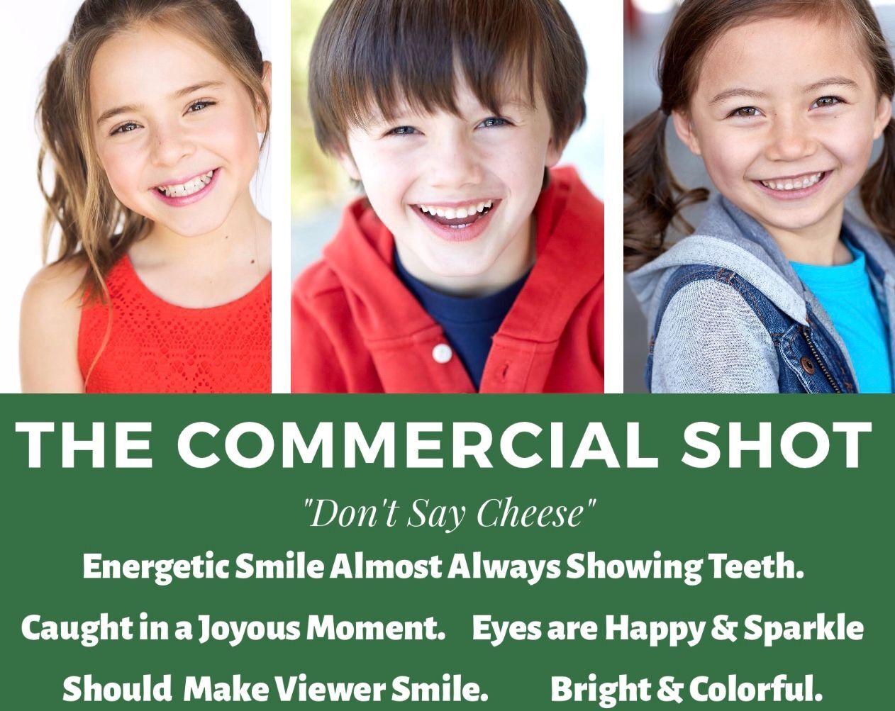 Commercial headshot examples for young performers