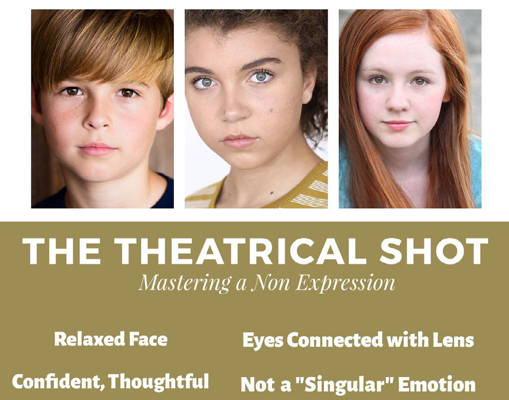 Theatrical headshot examples for young performers